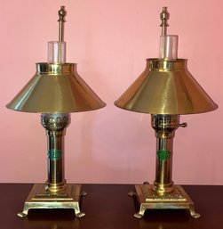 Brass Orient Express Paris Istanbul Clawfoot Railroad Style Table Lamp Large