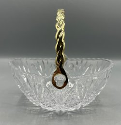 Decorative Cut Glass Basket With Handle