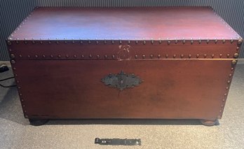 Faux Leather Wooden Storage Chest