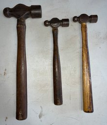 Wood Handled Ball-peen Hammers - 3 Total