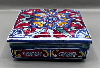 Hand Painted Decorative Ceramic Trinket Box