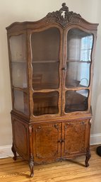 Vintage Batesville Cabinet Co. Solid Burl Wood Curio Cabinet