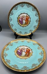 JKW Carlsbad Bavaria Porcelain Gold-trimmed Plate Set - Made In Western Germany - 2 Total