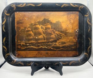 Metal Tray With Clipper Ship Paper Print