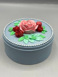 Hand Painted Floral Pattern Resin Trinket Box