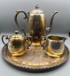 Vintage W.M Rogers Silver Plated Tea Set - 4 Pieces Total