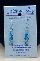 Sienna Sky Surgical Steel Seahorse Earrings Teal