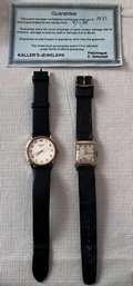 Vintage Caravelle & Hamilton Womens Watches With Leather Bands- 2 Pieces