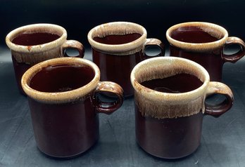 McCoy Pottery Drip Glaze Mugs Set Of 5