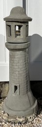 Solid Cement 3 Piece Lighthouse Statue