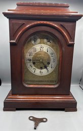 Junghans Wooden Mantle Clock With Key Included - Made In Germany