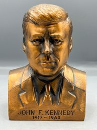 Banthrico Inc. Copper-tone Metal Coin Bank - John F. Kennedy