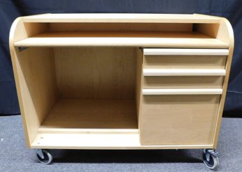 Laminated Wooden 3-drawer Computer Desk On Wheels