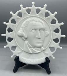 Milk Glass George Washington Embossed Plate