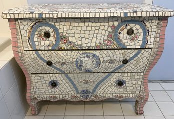 Mosaic Tile On Wood 3-drawer Chest