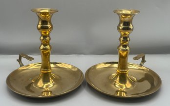 Brass Candlestick Holders - 2 Total