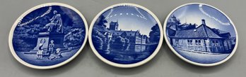 Hand Painted Ceramic Trinket Dishes - 3 Total - Made In Denmark