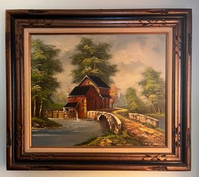 Artist Signed Oil On Canvas Framed - Watermill House