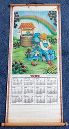 1986 Bamboo Scroll Wishing Well Calendar