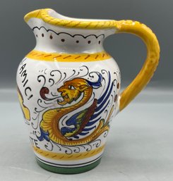 S. Voldi Dervta Signed Hand Painted Pottery Creamer