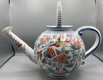 Hand Painted Ceramic Watering Can Decor - Made In France