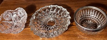 Cut Crystal Bowls Lot Of 3