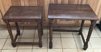 Wooden Nesting End Tables - 2 Total