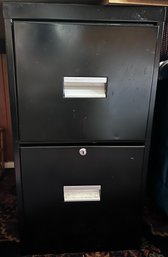 2 Drawer Black Metal Filing Cabinet