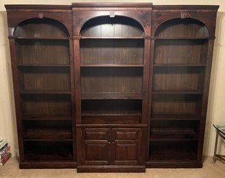 Solid Wood 3-piece Bookcase With Storage
