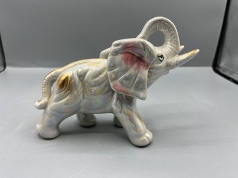 Decorative Iridescent Pattern Ceramic Elephant Figurine