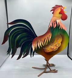 Decorative Metal Hand Painted Rooster Teeter Statue
