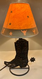 Decorative Cowboy Boot Pattern Metal Table Lamp