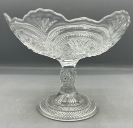 Glass Victorian Pattern Footed Bowl