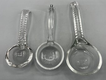 Clear Glass Sugar Spoons/Ladles - 3 Total