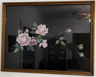 Framed Rose Floral Oil Painting