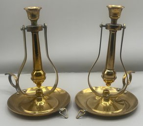 Solid Brass Candlestick Holder Set - 2 Total