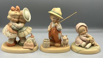 Enesco 1990/1993 Porcelain Figurines - 3 Total