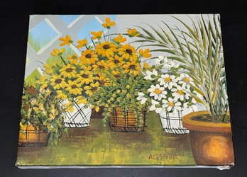 Alisher Signed Oil On Canvas - Flowers