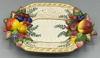 Fitz And Floyd Ceramic Fruit Pattern Tray