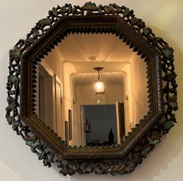 Vintage Hand Carved Wooden Framed Wall Mirror