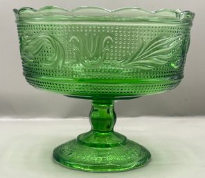 E.O. Brady Co. Depression Glass Footed Green Bowl