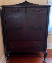 Antique Victorian Wood 7 Drawer Armoire