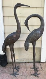 Bronze Herring Bird Lawn Statues - 2 Total
