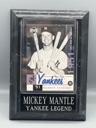 2001 Upper Deck - NY Yankees Legend Mickey Mantle Sports Card Wall Plaque