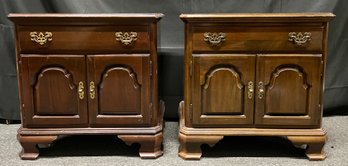 Ethan Allen 1-drawer End Tables With Cabinet - 2 Total