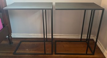 Wrought Iron C-shaped End Tables - 2 Total