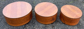 Decorative Cardboard Round Hat Boxes - 3 Total