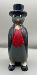 Hand Painted Wooden Penguin Figurine