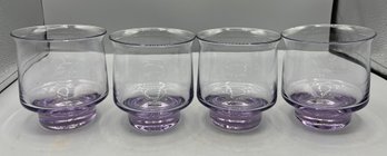Purple Base Cocktail Drinking Glasses - 5 Total