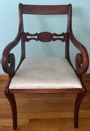 Solid Wood Cushioned Arm Chair